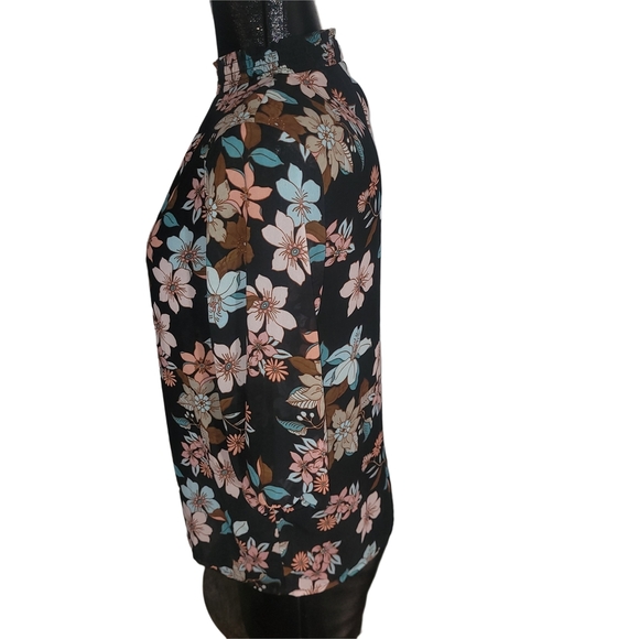 Only Floral Print Cropped Sleeve Blouse S - Picture 4 of 6
